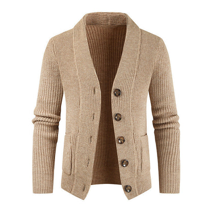 Arlen - Herren Strickjacke mit breiter Blende und Knopfleiste